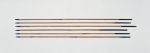 Arrows Six arrows made of light coloured bamboo cane, each with a long blunt point made of hard, dark wood that is set into the shaft with a spike.
