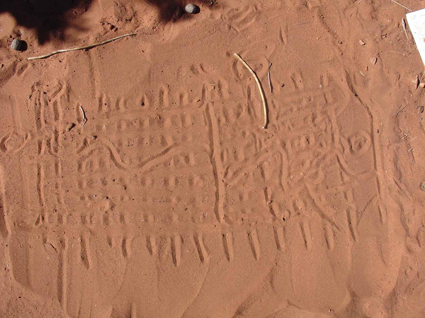 A sand drawing map of the Canning Stock Route country.