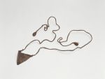 Sling sinka Sling made of plaited cordage affixed to opposite ends of a diamond-shaped pouch, made of brown leather.