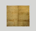 56.jpg Poncho-like garment made from thick white bark cloth, with a red border around it.