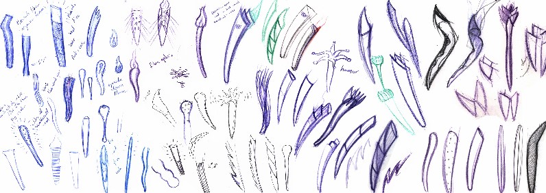 Sketch ideas for the design of an Olympic torch