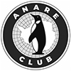 ANARE Club logo ANARE Club logo shows an image of a penguin against a map of Antartica surrounded by a block circle