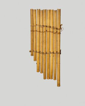 Panpipes mimiha Panpipes made of bamboo and consists of nine single pipes varied in length bound together with three wrappings of coconut fibre.