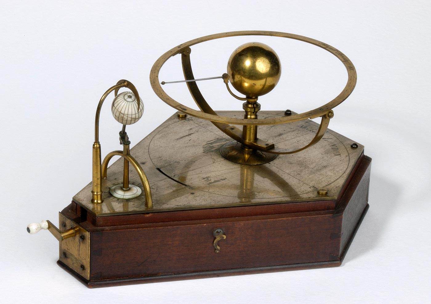 Orrery (mechanical planetarium) demonstrating the transit of Venus, about 1760, made by Benjamin Cole, London.
