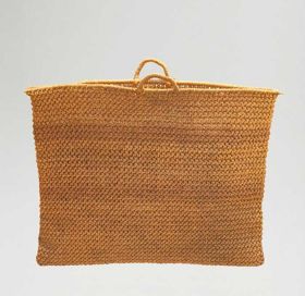 Basket kato kafa Basket made of plant fibre, rectangular in shape with two small handles.