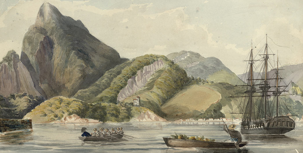 Corcovado, Rio de Janeiro about 1838 by Owen Stanley.