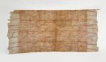 Barkcloth ngatu tahina Glazed barkcloth decorated with a pattern of diagonal brown lines.