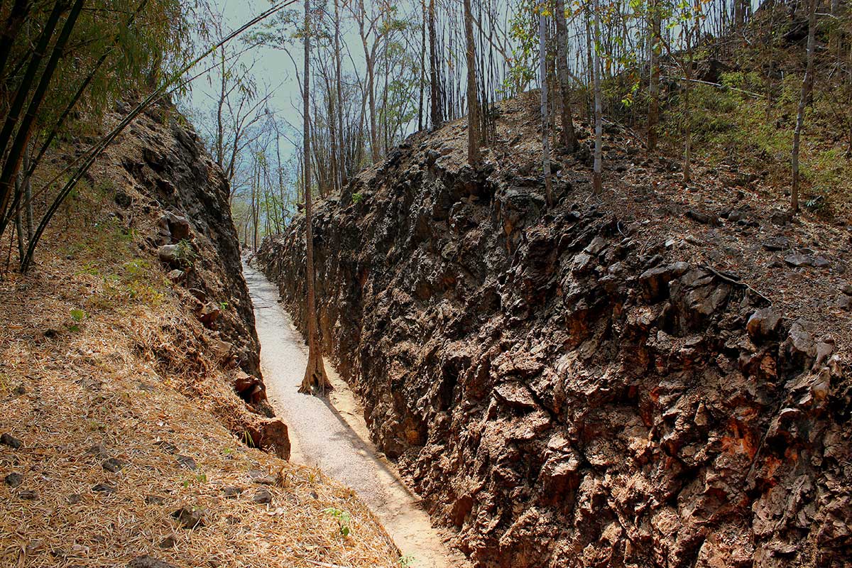 Hellfire Pass, 2013. A quarter of all the Australian POWS who died on the railway perished here.