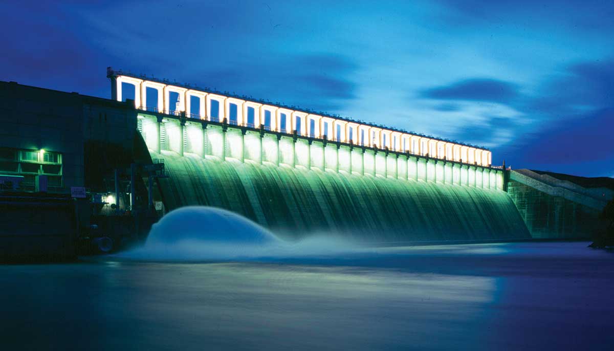 View of a large dam.