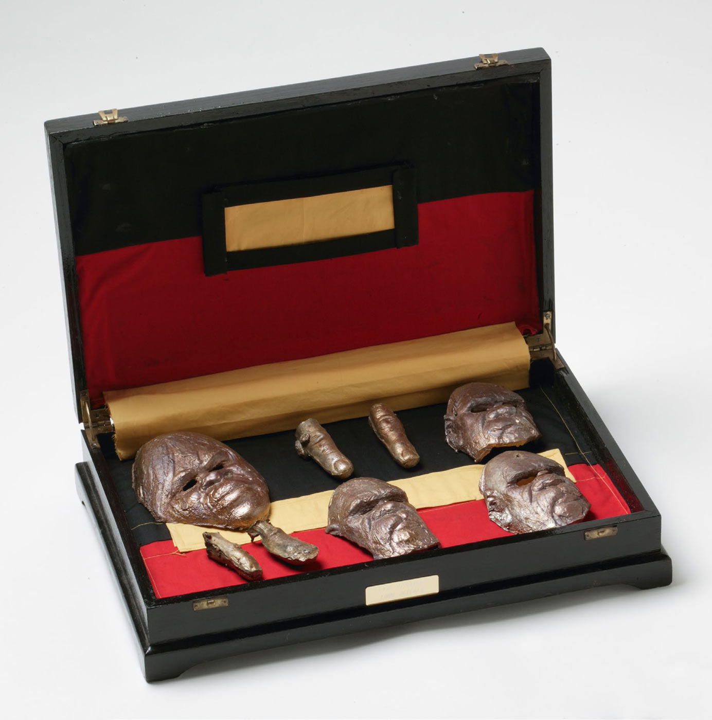 Photo of a display box containing sculptural artwork.