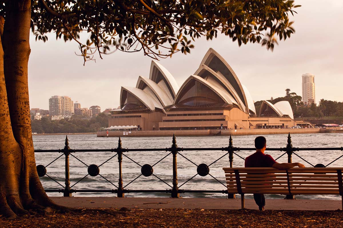 The Opera House and Harbour in the background.