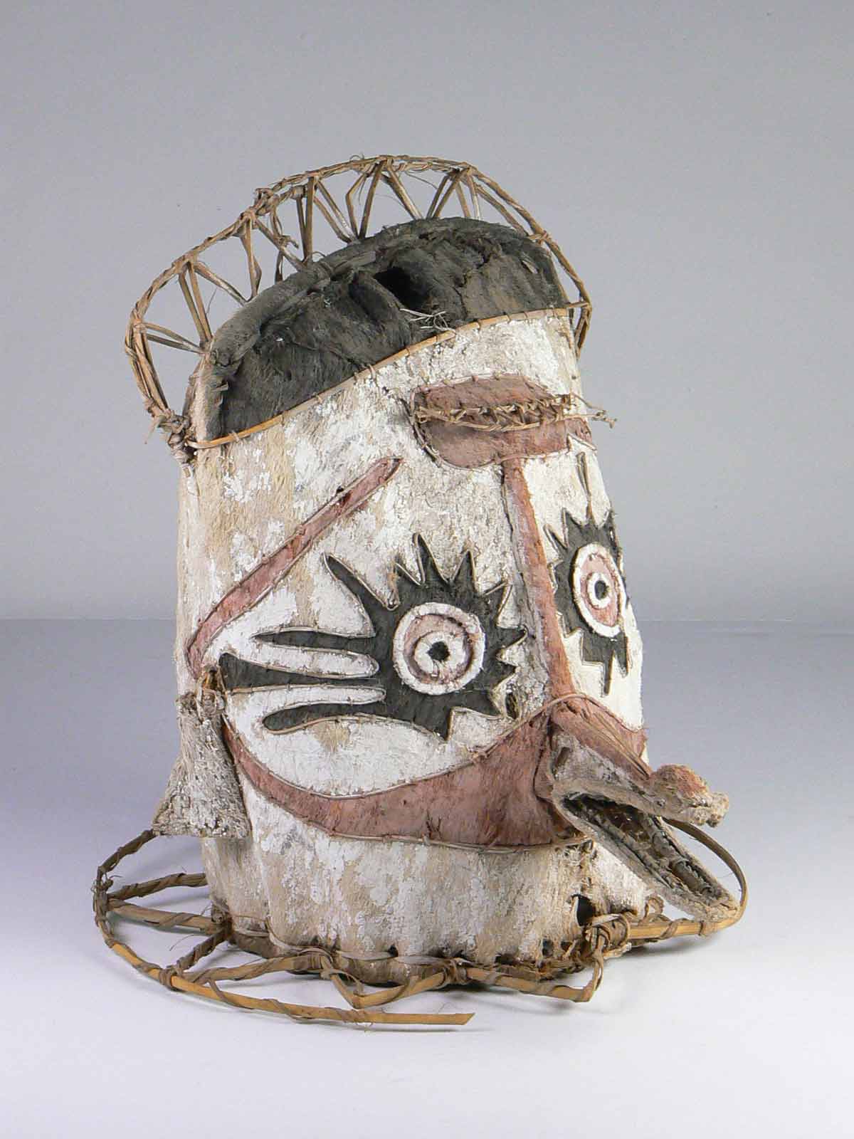 Mask made from various natural materials.