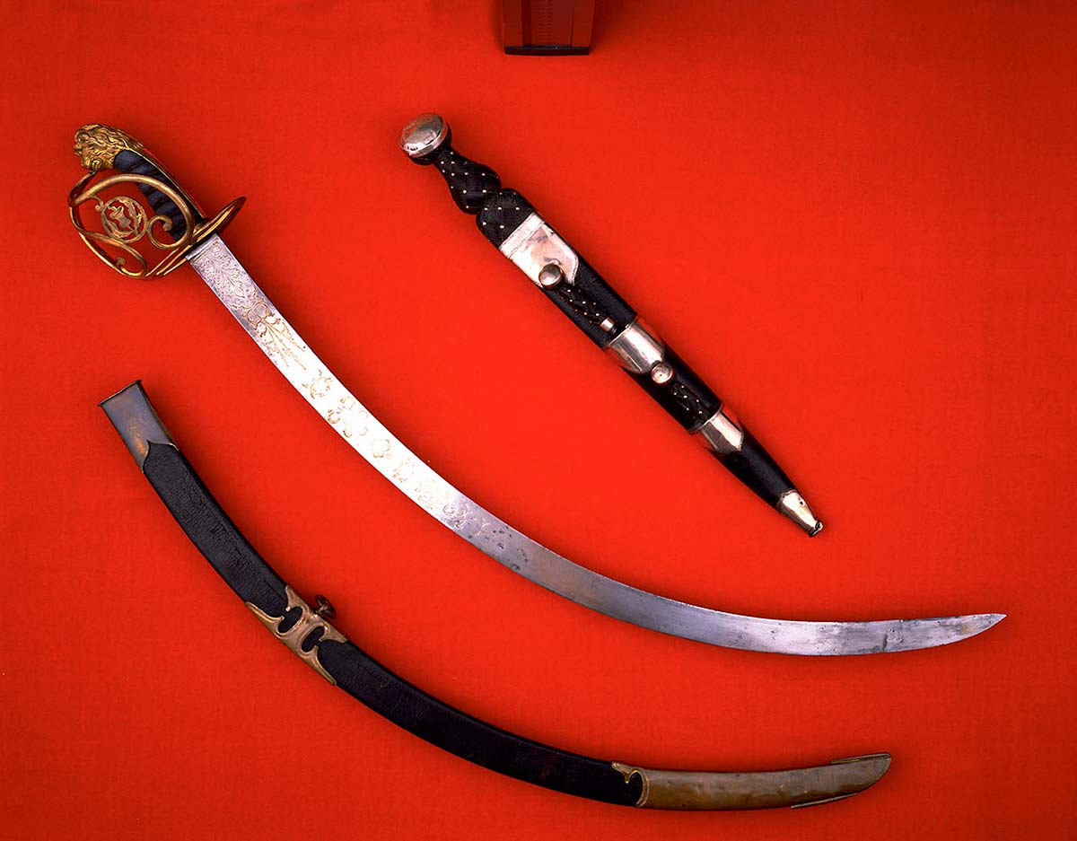 A sword and scabbard.