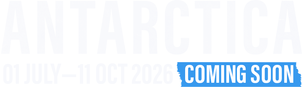 Text that reads 'Antarctica coming soon'.