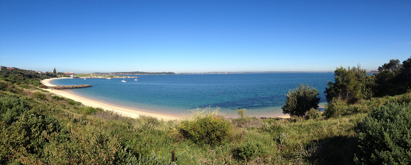 A panoramic view of Botany Bay, New South Wales, Australia.