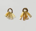Pendants as earrings kuru An ear-ornament formed of five human teeth strung on a plaited cord.