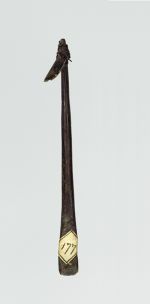98.jpg Tattooing comb made of wood and plant fibre. The blade is made from bone.